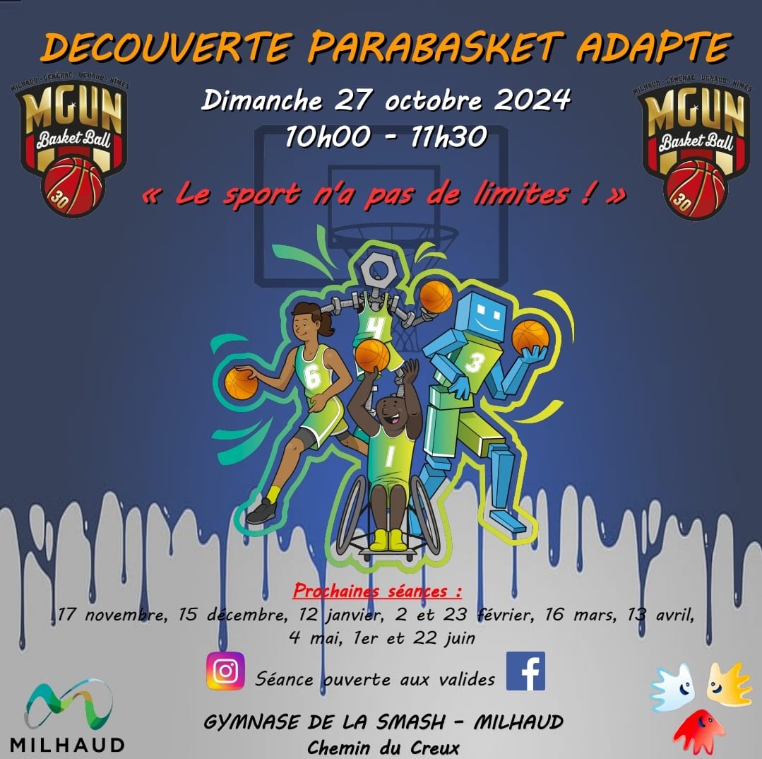 Handibasket 27 octobre 2024 MGUN Basket Milhaud Générac Uchaud Nimes