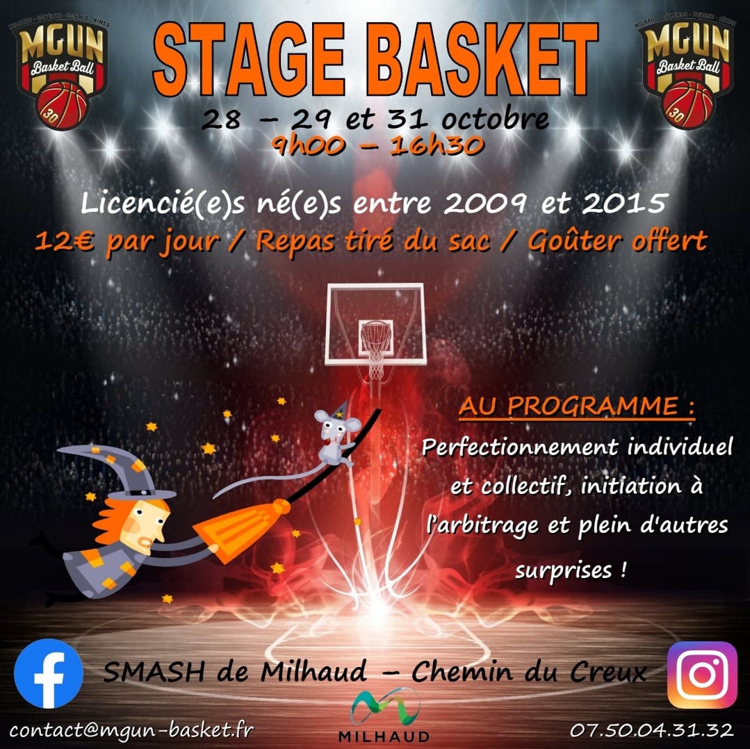 Stage MGUN Basket vacances Toussaint 2024