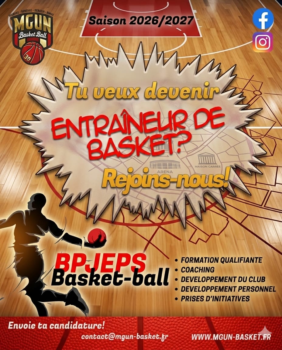 Recrutement BPJEPS saison 2026 2027 MGUN Basket