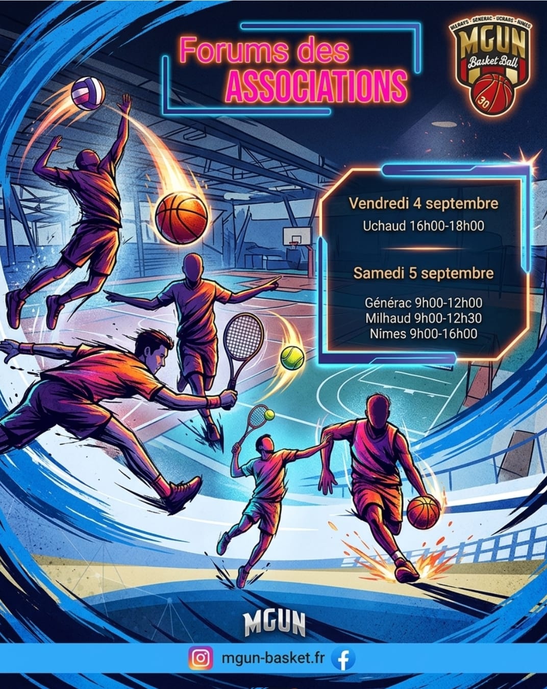 MGUN Basket présent aux forums des assos 4 et 5 sept 2026
